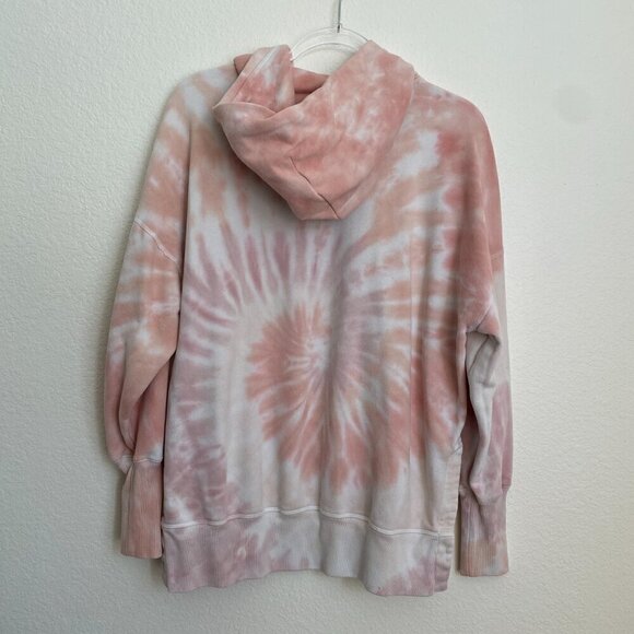 Abercrombie & Fitch Garment Dyed Tie-Dye Soft A&F Hoodie Blush Pink/White - Picture 6 of 8